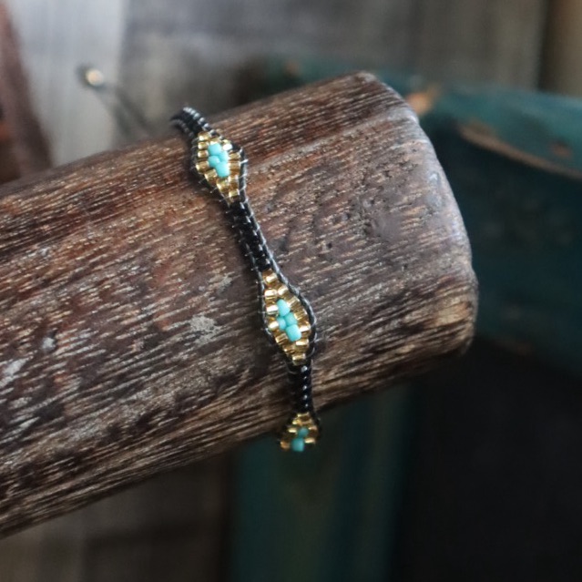 Elegant Black And Turquoise Bracelet